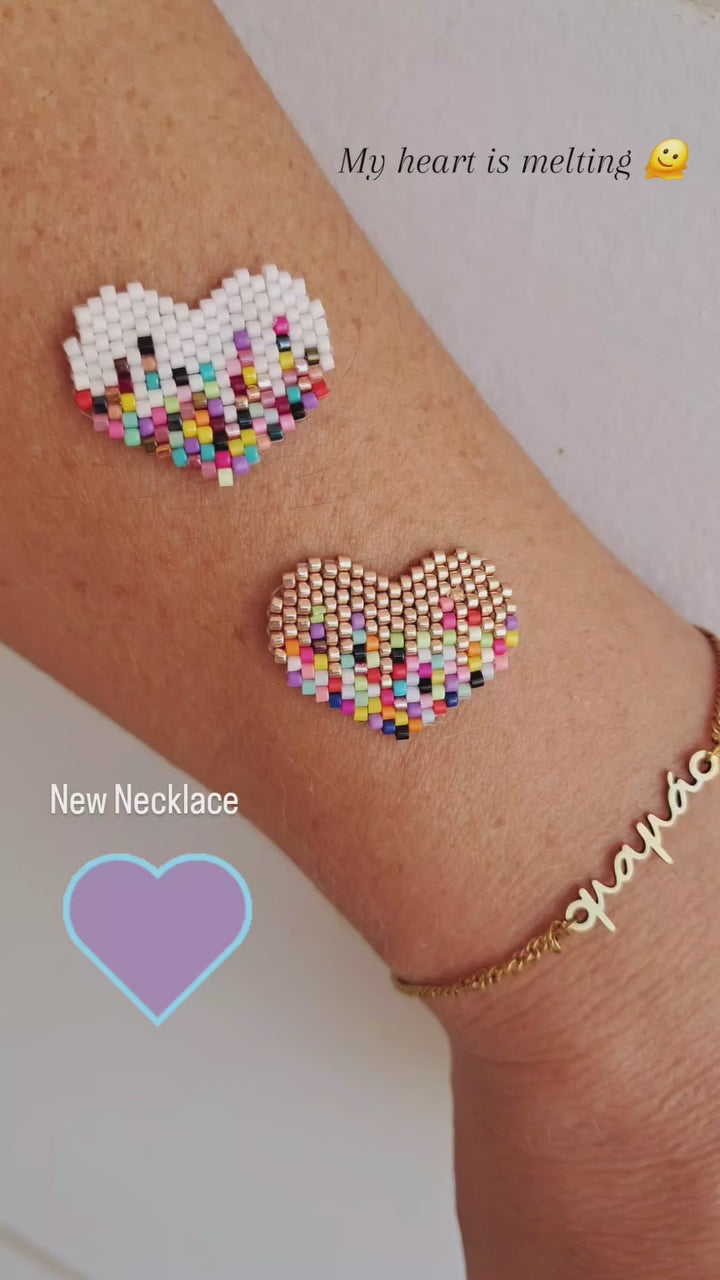 Miyuki Melting Heart Necklace🤎🫠
