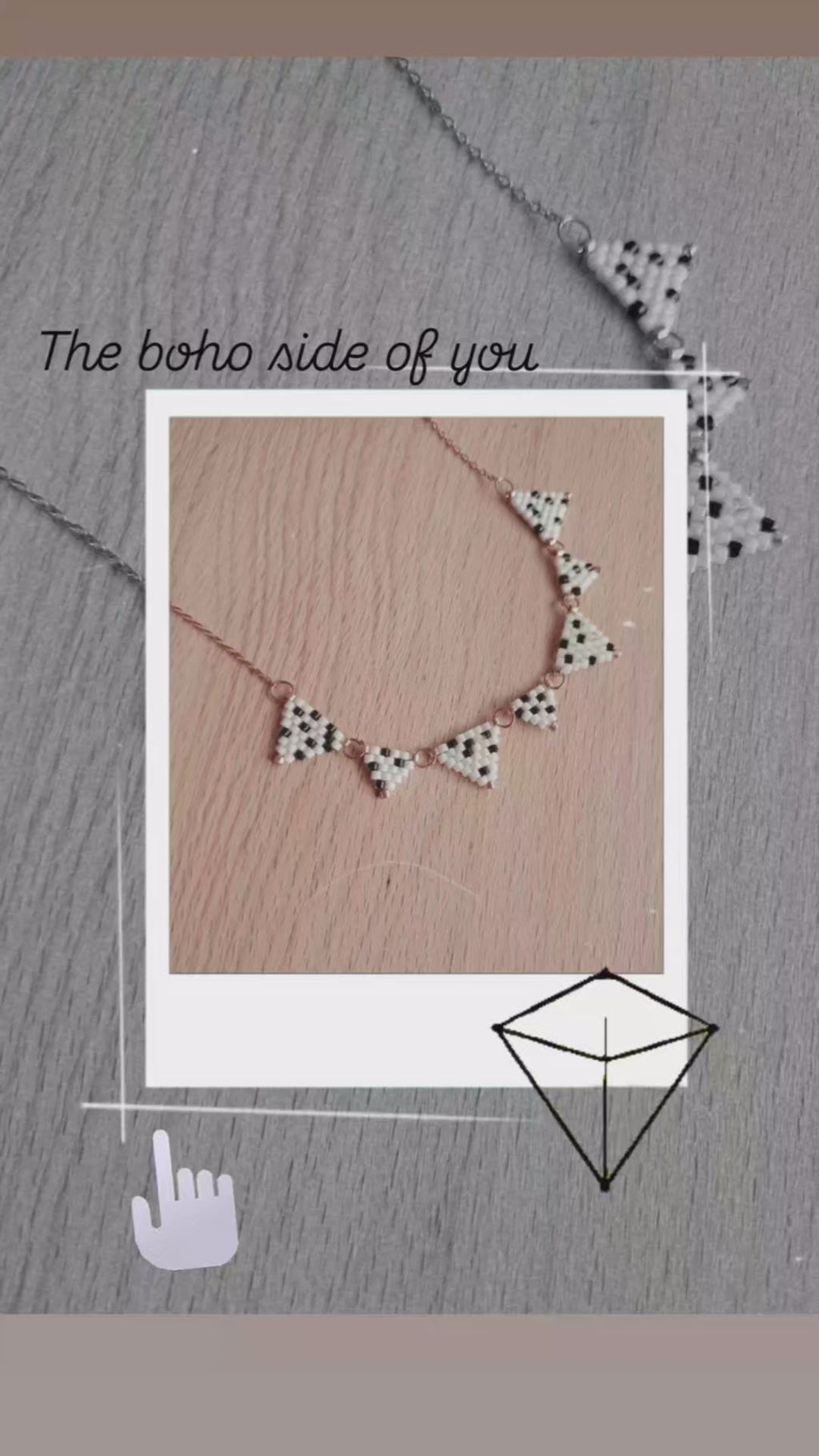 Miyuki triangle necklace