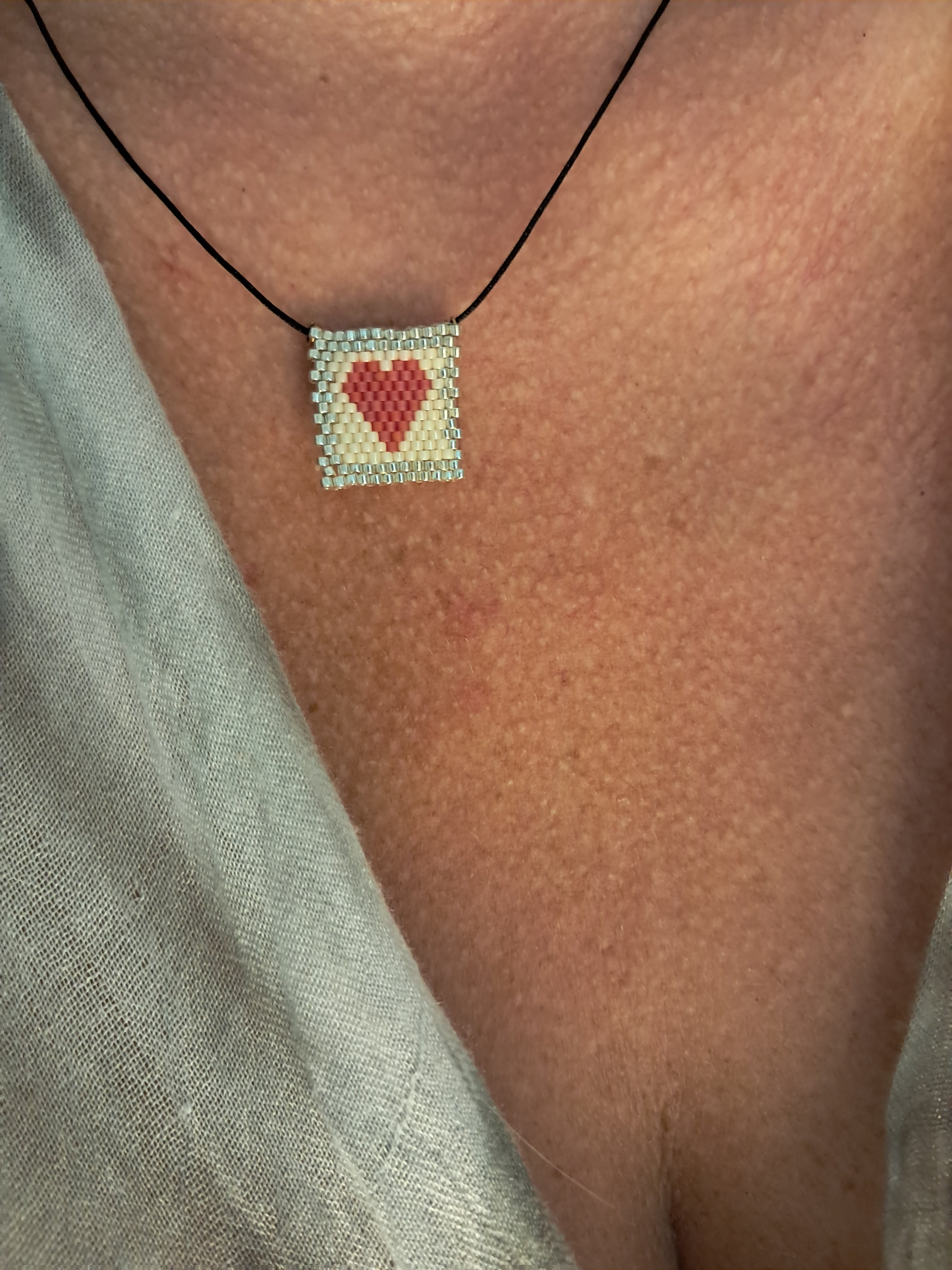 Miyuki heart necklace