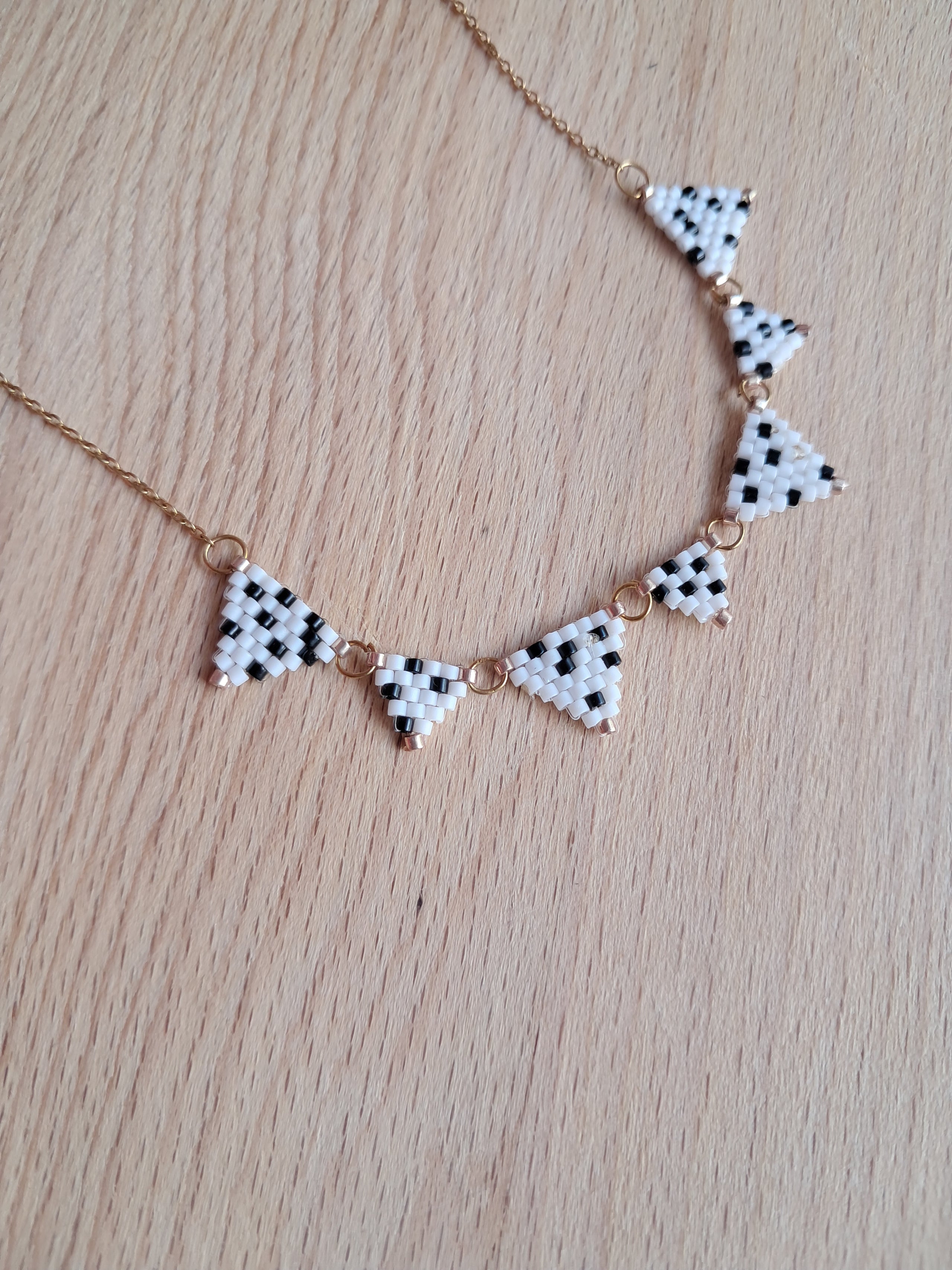 Miyuki triangle necklace