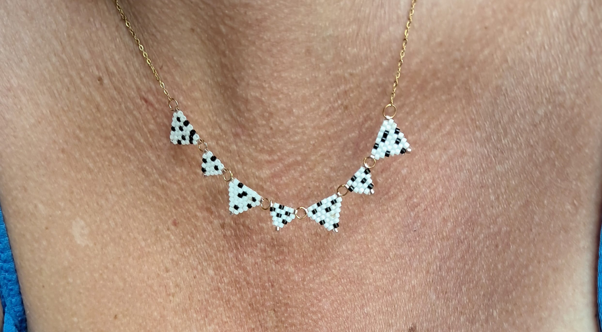 Miyuki triangle necklace