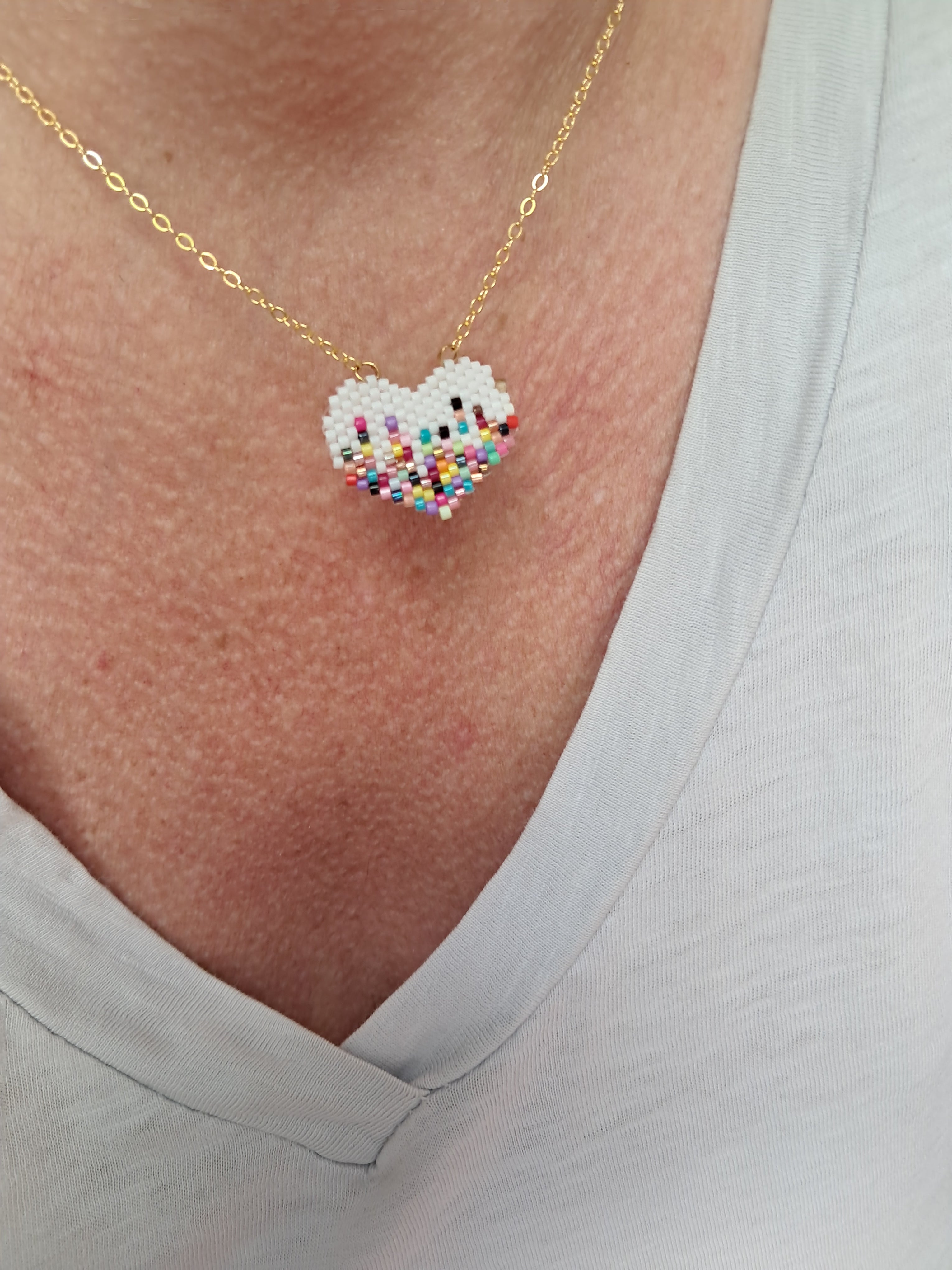 Miyuki Melting Heart Necklace🤎🫠